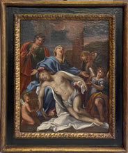 Carica l'immagine nel visualizzatore di Gallery, Dipinto antico, olio su tavola, Deposizione, XVIII secolo