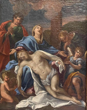 Carica l'immagine nel visualizzatore di Gallery, Dipinto antico, olio su tavola, Deposizione, XVIII secolo