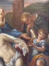 Carica l'immagine nel visualizzatore di Gallery, Dipinto antico, olio su tavola, Deposizione, XVIII secolo
