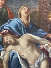 Carica l'immagine nel visualizzatore di Gallery, Dipinto antico, olio su tavola, Deposizione, XVIII secolo