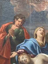 Carica l'immagine nel visualizzatore di Gallery, Dipinto antico, olio su tavola, Deposizione, XVIII secolo
