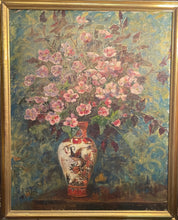 Carica l'immagine nel visualizzatore di Gallery, Dipinto antico, olio su tela, Vaso di fiori, Bice Ajroldi, 1920