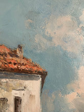 Carica l'immagine nel visualizzatore di Gallery, Dipinto olio su tavola, case campestri, fine XIX secolo, Ricciardi