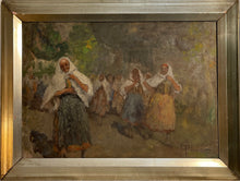Carica l'immagine nel visualizzatore di Gallery, Dipinto antico, olio su tela, figure femminili, G. B. Todeschini, XIX secolo