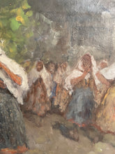 Carica l'immagine nel visualizzatore di Gallery, Dipinto antico, olio su tela, figure femminili, G. B. Todeschini, XIX secolo