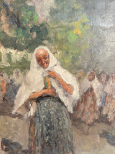 Carica l'immagine nel visualizzatore di Gallery, Dipinto antico, olio su tela, figure femminili, G. B. Todeschini, XIX secolo