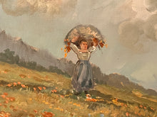 Carica l'immagine nel visualizzatore di Gallery, Dipinto olio su tela, firmato De Carlis, scena campestre, XX secolo