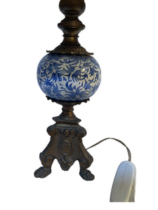Coppia di abat-jour XX secolo, ceramica e bronzo