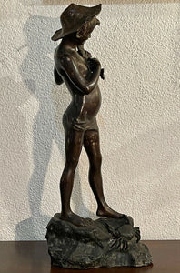 Scultura in bronzo raffigurante “Giovinetto” firmato Varlese (Napoli)