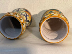 Coppia di vasi in ceramica vintage di Caltagirone