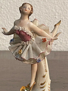 Ceramica Capodimonte “Ballerina” firmata Bruno Merli, tutu’ in tulle