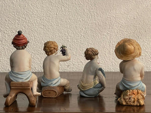 4 Ceramiche Capodimonte raffigurante 4 stagioni