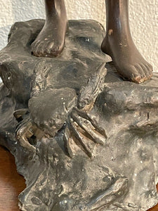 Scultura in bronzo raffigurante “Giovinetto” firmato Varlese (Napoli)
