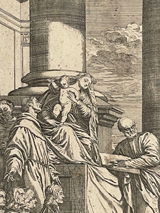 Stampa antica tratta da opera del Tiziano, epoca XIX secolo