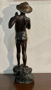 Scultura in bronzo raffigurante “Giovinetto” firmato Varlese (Napoli)