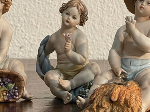4 Ceramiche Capodimonte raffigurante 4 stagioni