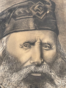 Carboncino su cartone, XIX secolo, Giuseppe Garibaldi